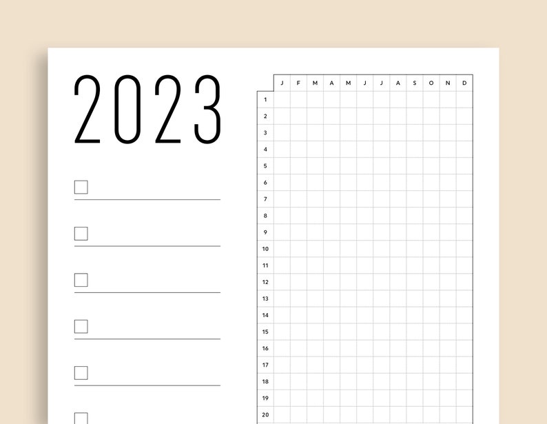 Year in Pixels Printable 2023 Mood Tracker Printable 2023 - Etsy