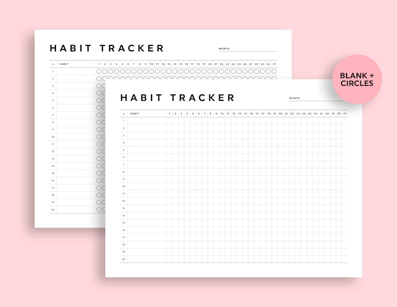 Habit Tracker Template, Monthly Habit Tracker Printable, Editable Fillable Habit Tracker, 2023 Habit Tracker, Letter/A4 Size image 2