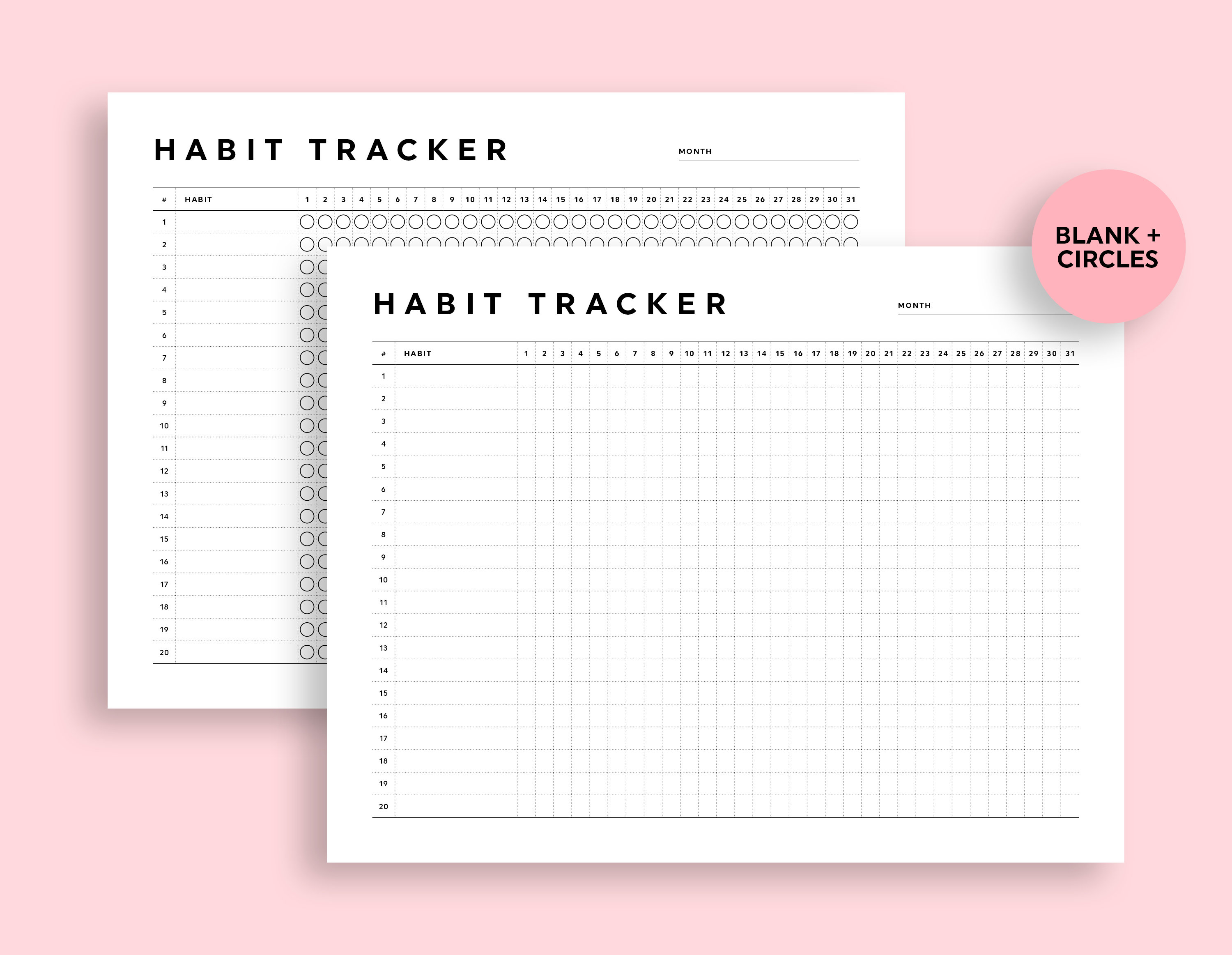 Habit Tracker Template, Monthly Habit Tracker Printable, Editable ...