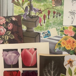 Suprimentos para colagem FLORAL - FLORES - Mais de 25 peças - (Scrapbooking, itens de papelaria, pacote de retalhos)