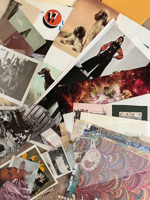 Collage Supplies BIG Mystery Pack 60 Pieces scrapbooking, Paper Ephemera,  Scrap Pack 