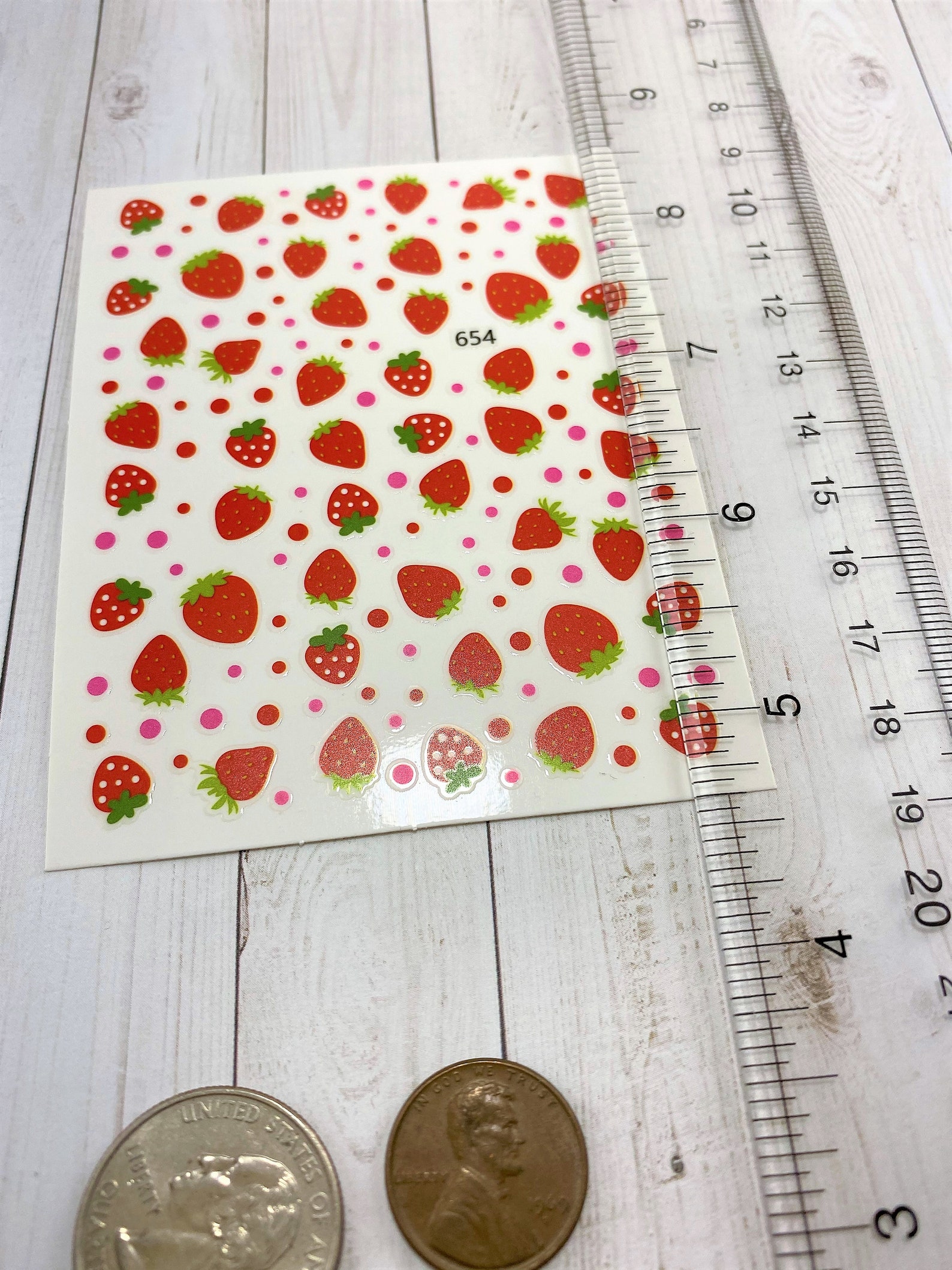 Strawberry Nail Stickers Nail Art 4773 | Etsy
