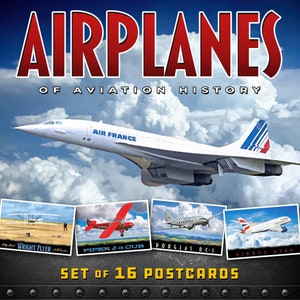 Les avions de l'histoire de l'aviation Cartes postales | Lot de 16 | 4x6