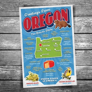 Greetings From Oregon | 4x6 Postcard