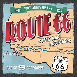 Route 66 State Map Postcards | Set of 9 | 100th Anniversary
