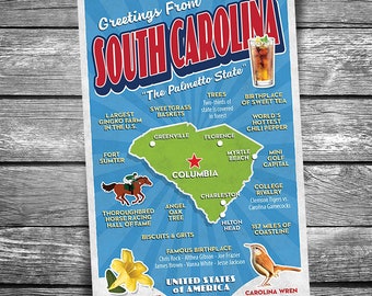 Greetings From South Carolina | 4x6 Postcard