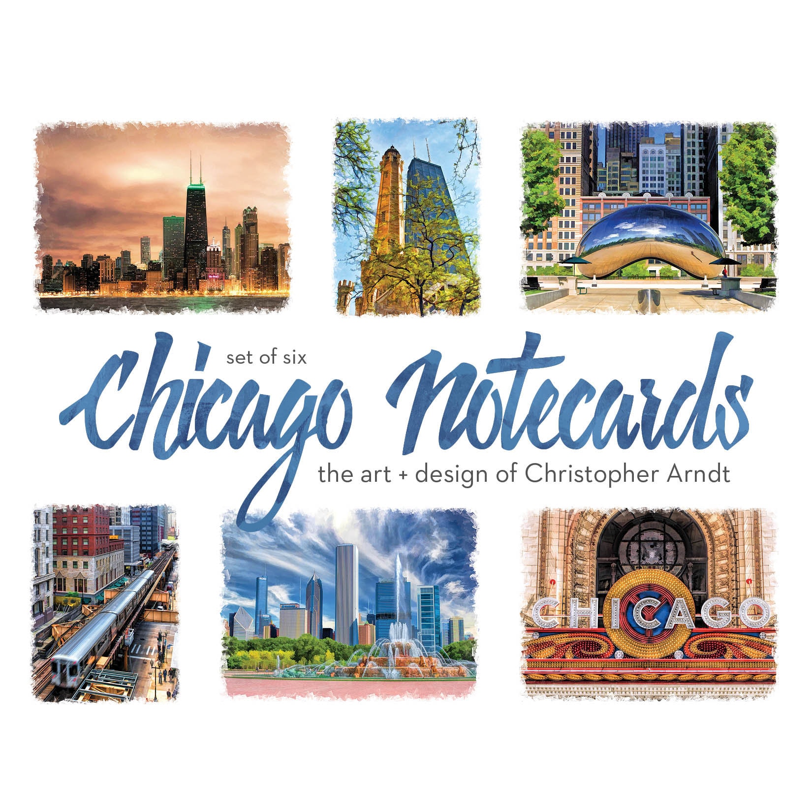 Chicago Note Cards | Set of 6 | A2 - Etsy