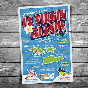 Greetings From US Virgin Islands | 4x6 Postcard