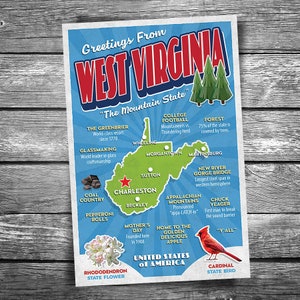 Greetings From West Virginia | 4x6 Postcard