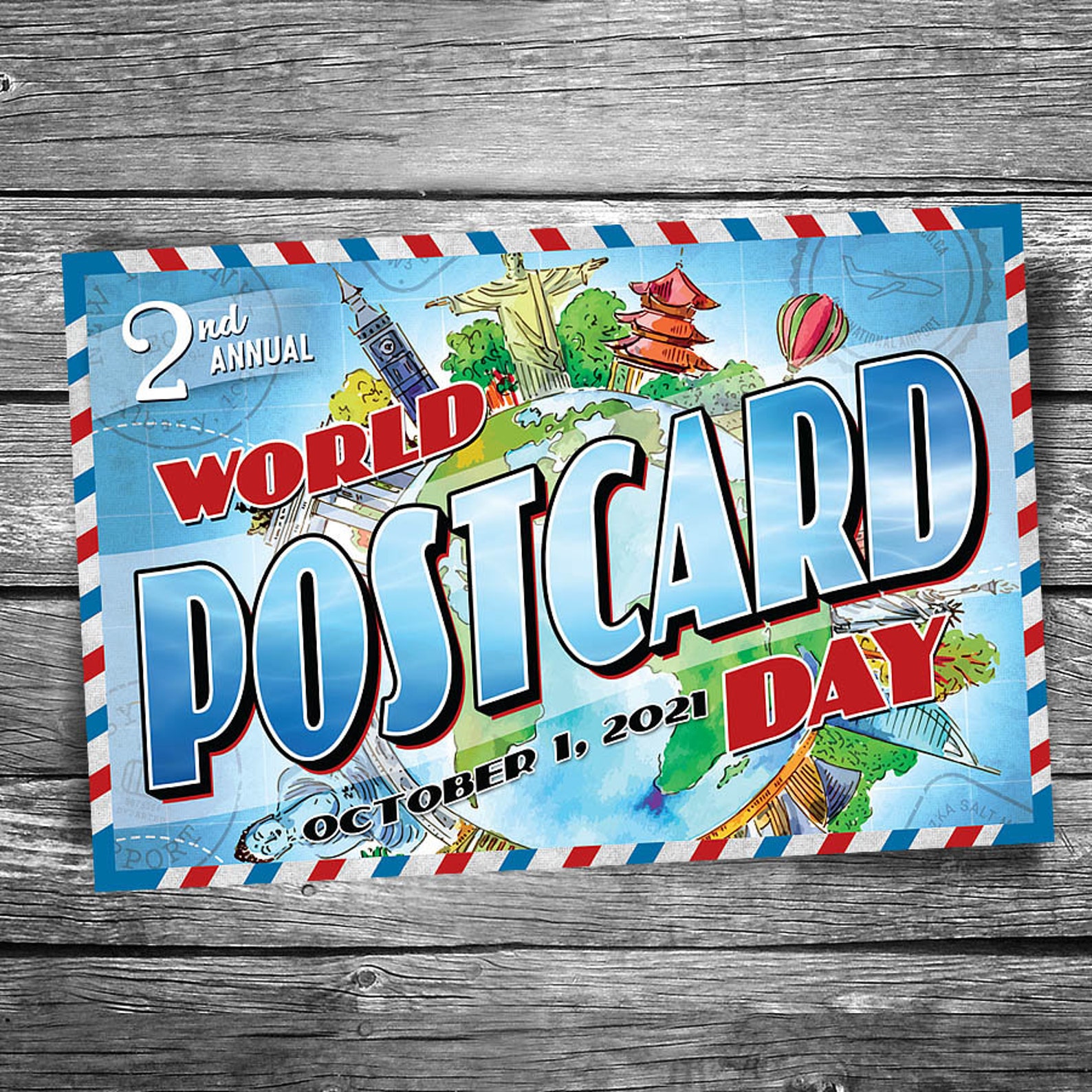 World Postcard Day 2021 Postcard Set of 12 4x6 Etsy