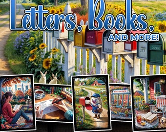 Letters, Books, and More Postcards | Set of 14 | 4x6