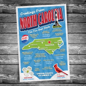 Greetings From North Carolina | 4x6 Postcard