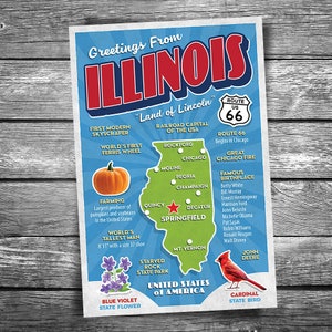 Greetings From Illinois | 4x6 Postcard