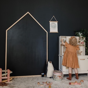 Magnetic XXL Chalkboard,100x160cm/39x62&quot;, Chalkboard House with wooden frame, Montessori, activities, toddler, homeschooling
