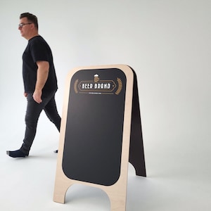 Pizarra tipo sándwich para cafetería y bar, pizarra independiente para restaurante, menú de comida callejera para vendedores ambulantes de camiones de comida, letrero de librería y floristería al aire libre