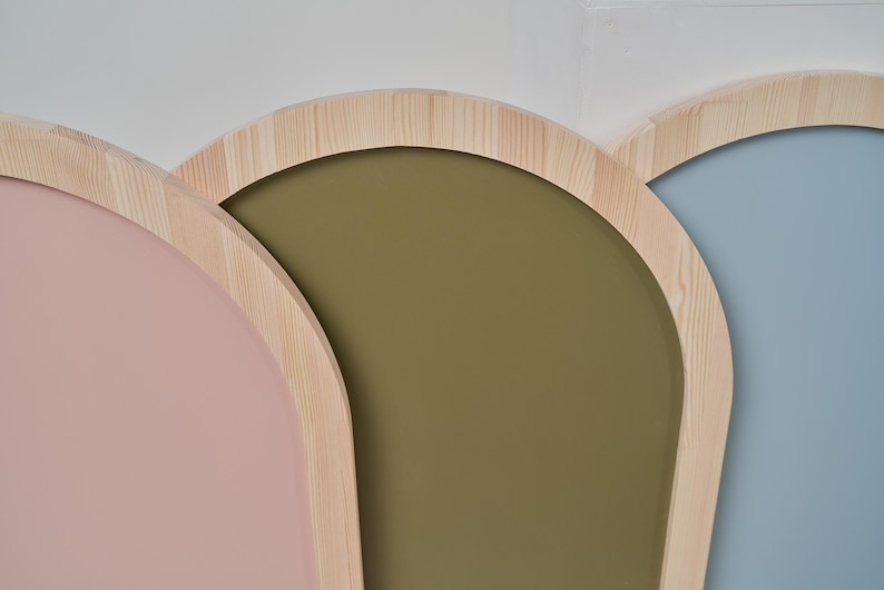 Arch magnetic chalkboards in pink, green and blue color options