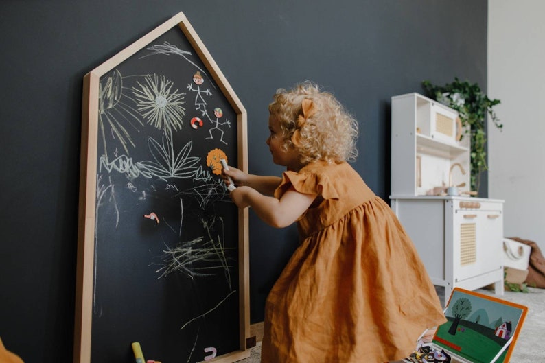 50x100cm/20x39 Chalkboard House With Wooden Etsy