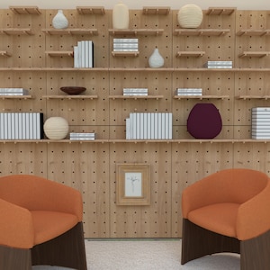 Steckbrett aus Rotbuche – Wandhalter aus Buche für Home Office, Studium & Bibliothek