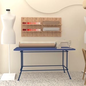 Ash wood Pegboard display, Wall Storage, shelf storage, sewing storage, Perfect for Small Sewing Studio, craft pegboard, craft shelf storage