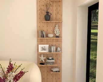 Solid Oak Pegboard Organizer, Wall Storage