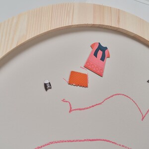 Magnets attached to a magnetic chalkboard surface for creative learning and play