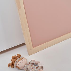 Side view of wooden magnetic chalkboard showing frame depth and construction