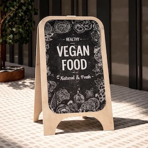 Large A-Frame Chalkboard Sign – Double Sided Wooden Blackboard for Outdoor Café, Restaurant & Events