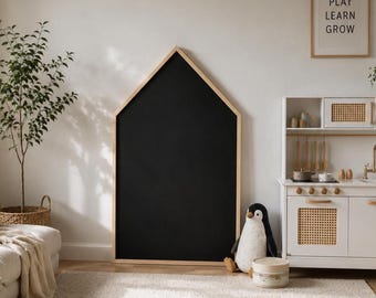 Extra Large Magnetic Wall Chalkboard for Kids, Wooden House Drawing Board, 39x62" / 100x160 cm