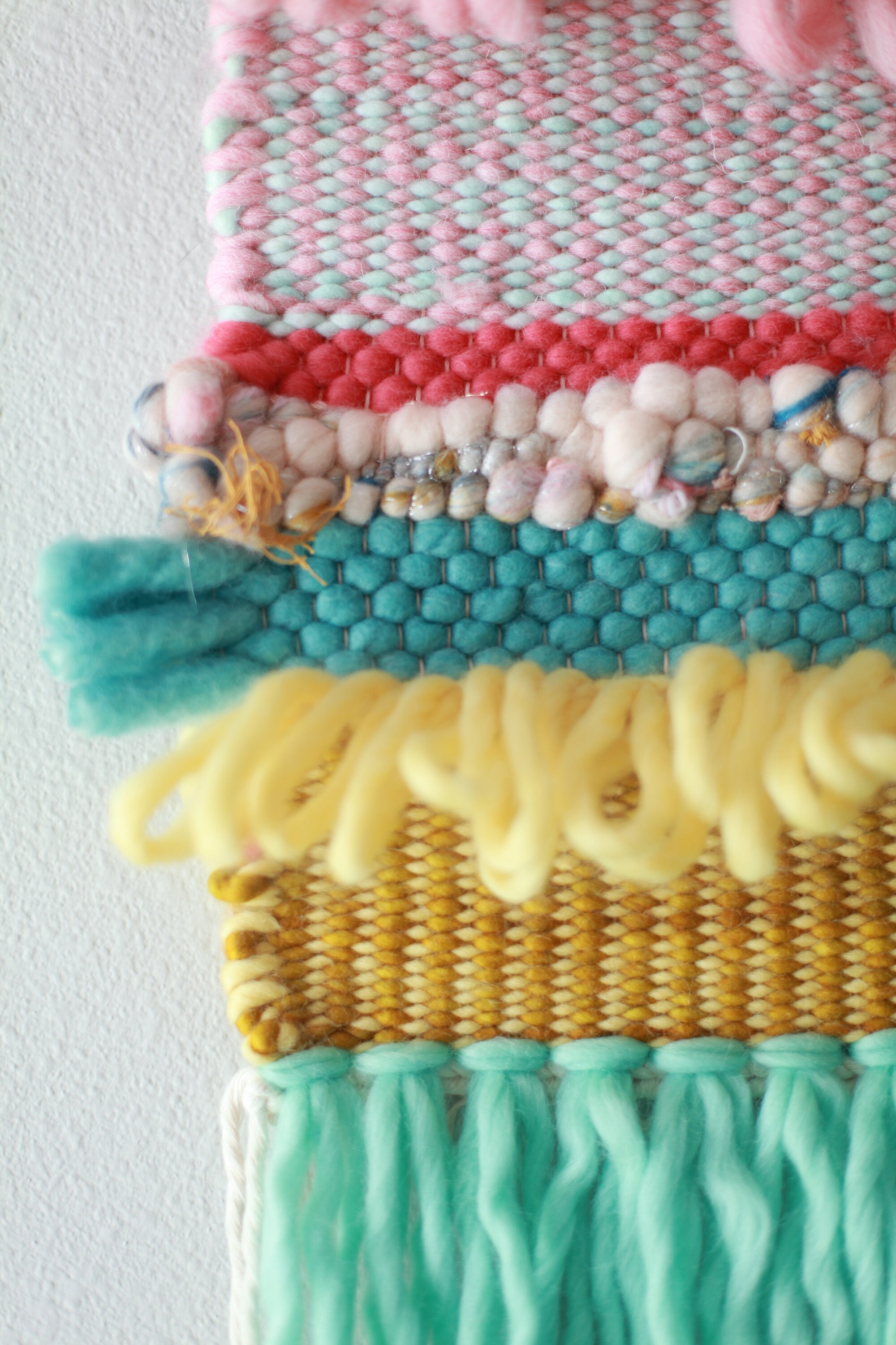 Pastel Textured Woven Wall Hanging - Etsy