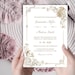 Editable Gold and White Wedding Invitations, Elegant White Gold Wedding ...