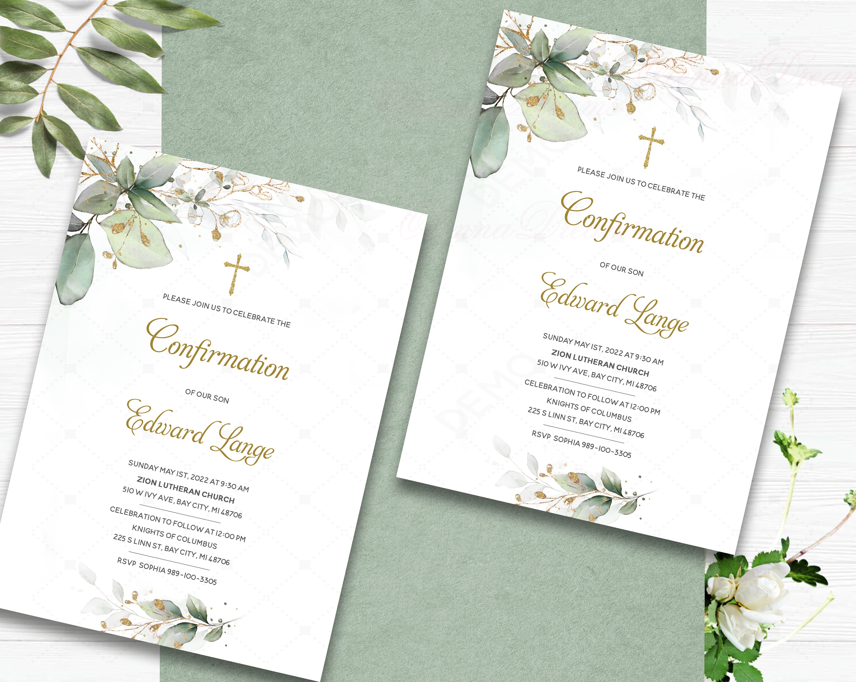 Printable Catholic Confirmation Invitation Cards, Confirmation Invite