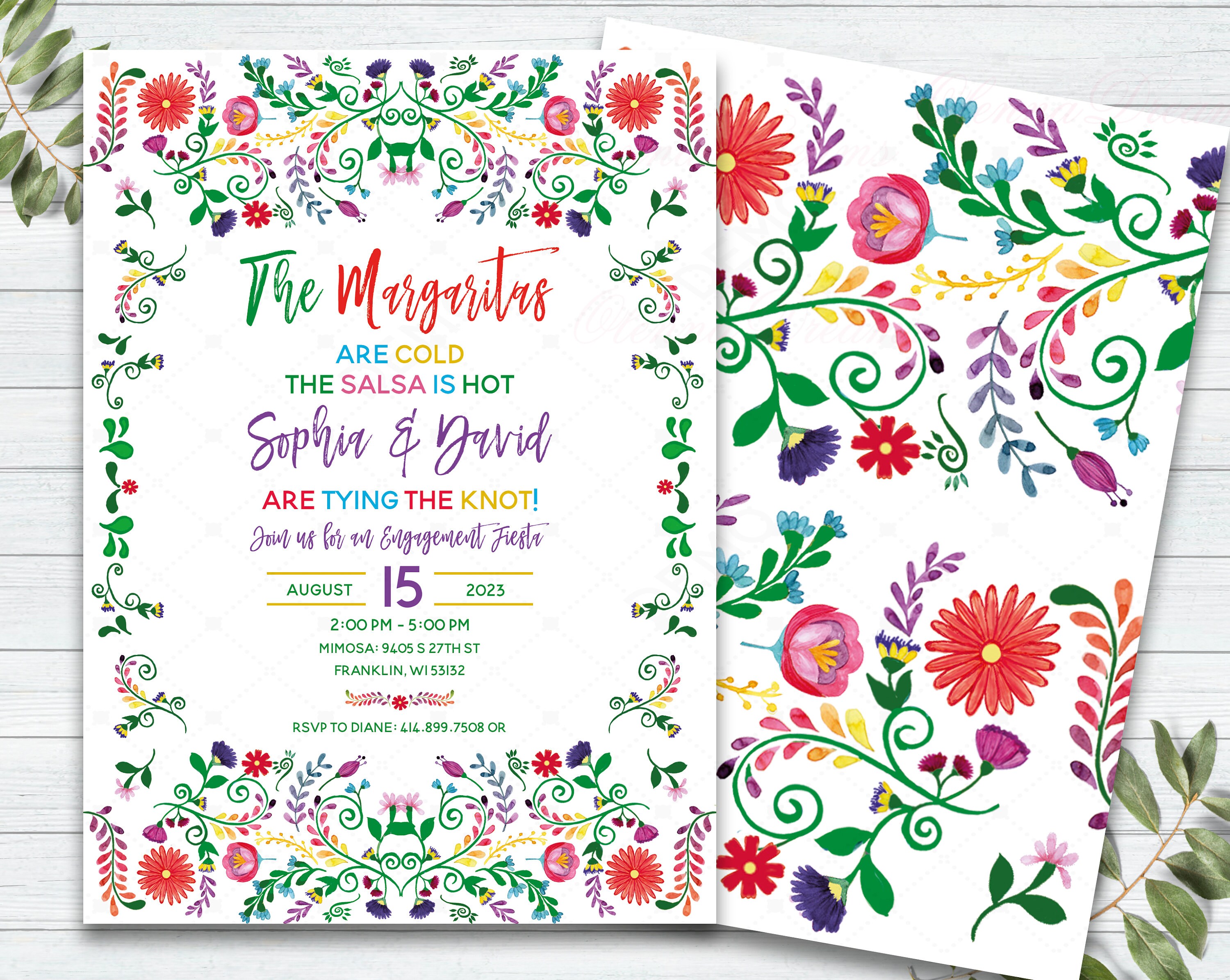 Fiesta Engagement Party Invitations Mexican Theme Engagement Etsy