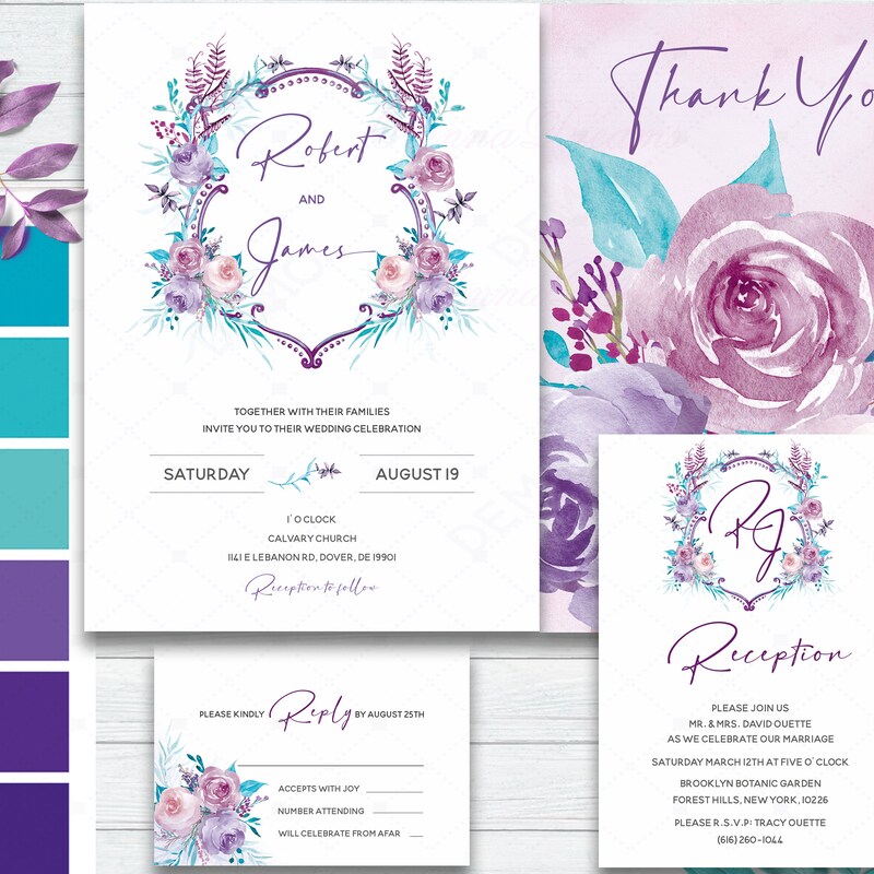 Turquoise and Purple Wedding - Etsy