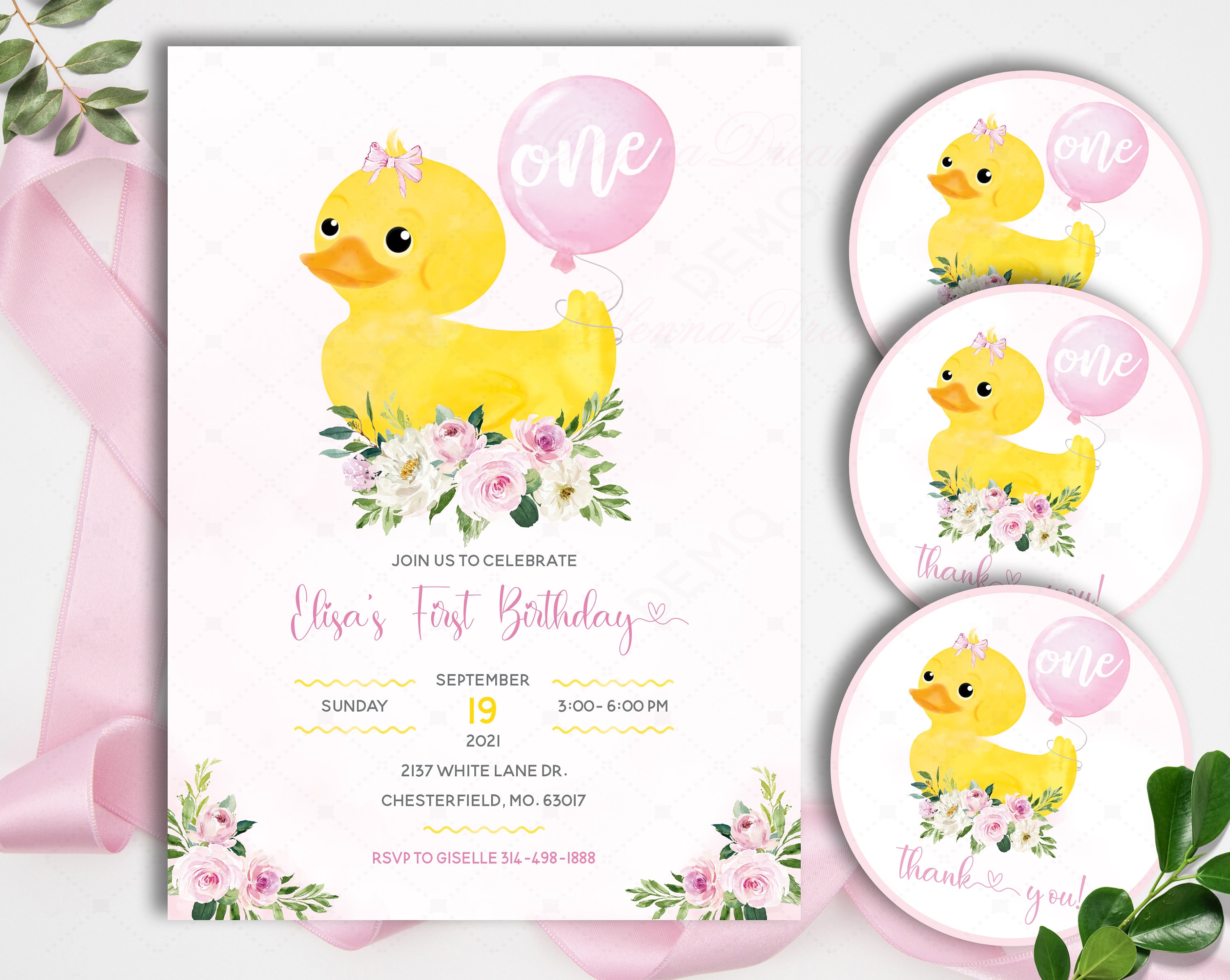 Rubber Duck Birthday Invitation Printable Rubber Duck Etsy