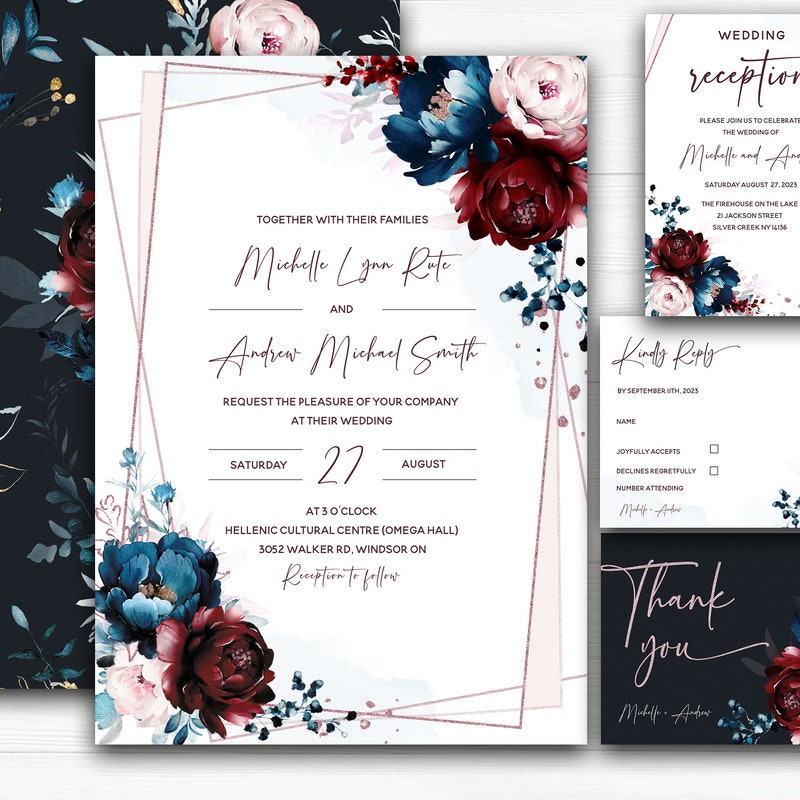 Maroon and Navy Wedding - Etsy