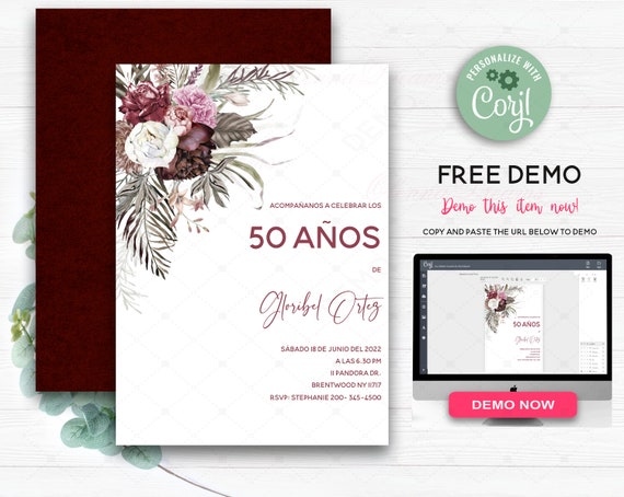 Plantillas de invitaciones para cumpleaños de 50 años gratuitas