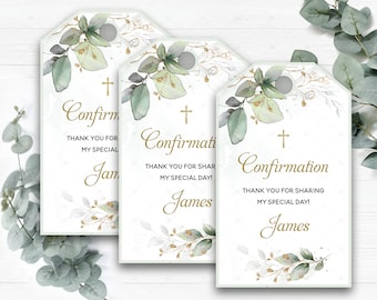 Personalized Confirmation Favor Tags, Personalized Girls / Boys Confirmation Favor Tags, Confirmation thank you card, Printable Confirmation