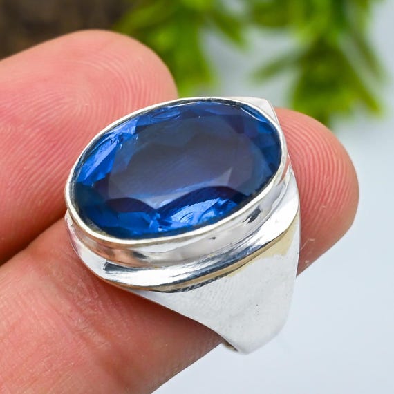 Anello Con Pietre Preziose Tanzanite In Argento Sterling 925 - Foto 8