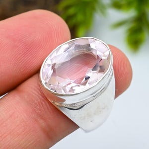White Topaz Gemstone Silver Ring 925 Sterling Silver Statement Ring White Topaz Cut Gemstone Oval Shape Handmade Ring Bridesmaid Ring Gift