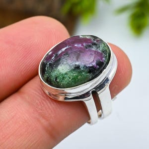 Ruby Zoisite Gemstone Sterling Silver Ring Ruby Zoisite Gemstone Ring Handmade Silver Ring 925 Sterling Silver Ring Gift For Christmas