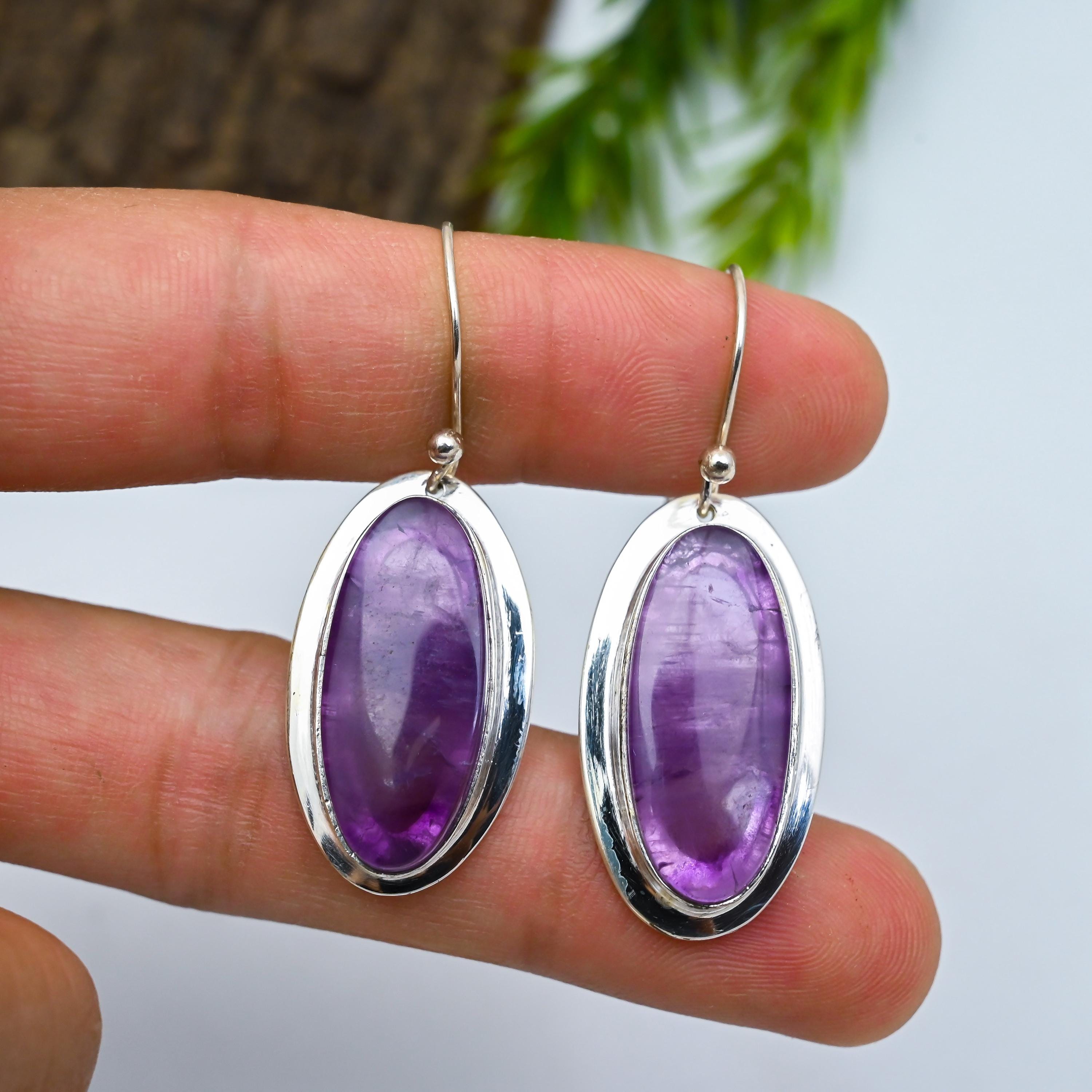 SILVEGO Orecchini Donna In Argento 925 Con Ametista Viola Sintetica - Rodiati Effetto Oro Bianco