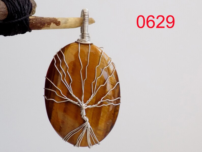 Tree of Life Pendant LA-3711 Tiger Eye Pendant Silver Wire Wrapped Pendant Designer Handmade Pendant Tree of Life Pendant LA-3711 Tiger Eye Pendant Silver Wire Wrapped Pendant Designer Handmade Pendant