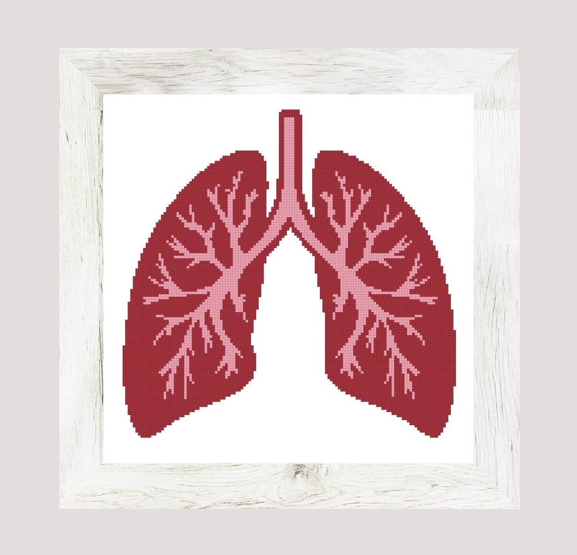 Lungs cross stitch pattern Embroidery pattern PDF Anatomy Etsy