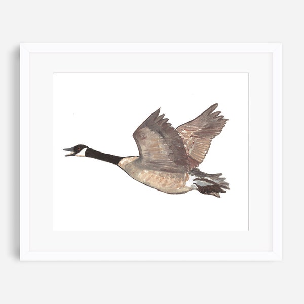 Goose print, Canada goose painting, bird print, wall art, lake life wall decor, wildlife nursery, lake nursery decor, nature art print