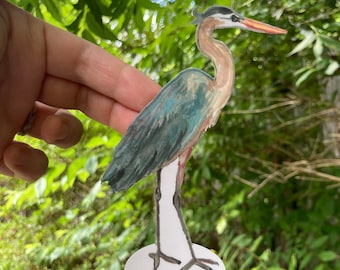 Reiher Aufkleber, wasserfest, Vogel Aufkleber, Geschenk für Vogelliebhaber, Laptop, Becher, Scrapbook Aufkleber, großer Blauer Reiher