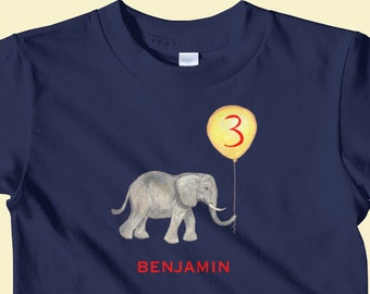 Elefant Geburtstagsshirt, Elefant Geburtstag, Elefant T-Shirt, Elefant Geburtstags-Outfit, personalisiertes Shirt, Kinder-T-Shirt, Kinder-T-Shirt