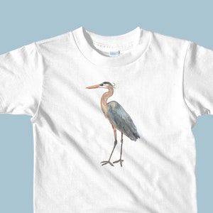 heron shirt, heron art, blue heron shirt, blue heron art, heron t shirt, wildlife t shirt kids, wildlife shirt, lake life shirt, bird shirt