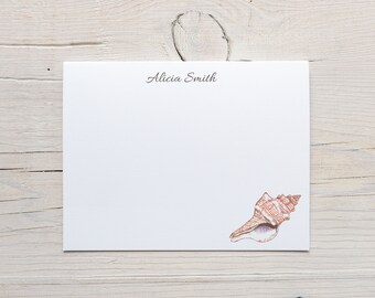 Preppy Beach Theme Monogram Stationery Mix /& Match Patterns Seashells Personalized Notepad Create Your Own Custom Printed Note Pad