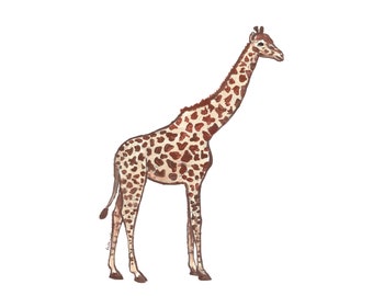 Giraffe-Print, Giraffe-Malerei, Safari-Kindergarten-Kunst, Kindergarten-Dekor, Safari-Wandkunst, Giraffe-Wanddekoration, Giraffe-Aquarell, Babyzimmer