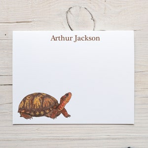 Papelería personalizada con forma de tortuga, tarjetas con forma de tortuga, tortuga de caja, tortuga pintada, tortuga moteada, papelería infantil, tarjetas con forma de vida salvaje